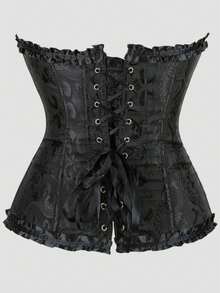 Women's Plus Size Court Style Corset Top, Waist-Cinching Body-Shaping Bustier, Sexy Jacquard Vintage Corset Top, Suitable For Wedding, Party, Halloween Costume, Role Play - Multicolor - View 15