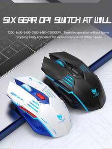 T-WOLF 3-Mode Gaming Mouse, Lightweight, Illuminated, Mechanical, Silent, Wireless, Bluetooth, Office, Home, LED Light Mouse - View 6