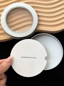 1PC/3PCS Exquisite Round Press On Nail Storage Display Box With Clear Window And Metal Iron Case, For Salon, Handmade Nails, Gift Packaging, And Travel - Silver - View 4