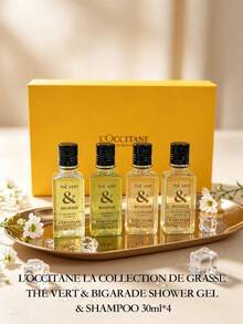 L'Occitane Green Tea & Bitter Orange Shampoo And Shower Gel Travel Set, 30ml*4, Green Tea & Bitter Orange Scented Mini Toiletries - Green Tea Fragrance Gift Set - View 2