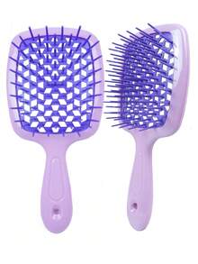 2/1 buah Sisir Jala Berbentuk Bulu untuk Penataan Rambut, Sisir Rambut Plastik untuk Memijat Rambut Kering dan Basah, Sisir Berongga untuk Salon, Alat Penataan Rambut DIY - sisir - View 14