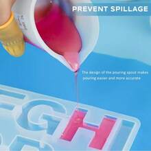 Cốc đo resin silicone trong suốt nghiêng, cốc pha trộn và rót trong suốt dày chuyên dụng với vạch chia chính xác, chống dính tái sử dụng, phù hợp cho epoxy resin, làm nến, thủ công thạch cao, làm xà phòng, đổ khuôn, lựa chọn lý tưởng cho người đam mê thủ công - Trắng - Xem 5