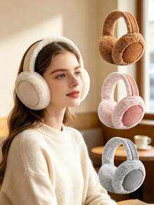 1PC/6PCSFashion Ladies Fuzzy Faux‑Fur Ear Warmers, Dual‑Color Splice Plush Earmuffs, Thick Soft Thermal Ear Protection, Lightweight Portable Cold‑Resistant Ear Covers, Winter Ear Accessory For Shopping, Walking And Outdoor Activities - Multicolor - View 7