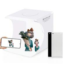 PULUZ 20cm Folding Portable 550LM Light Photo Lighting Studio Shooting Tent Box Kit With 2 Colors Backdrops (Black, White), Unfold Size: 24cm X 23cm X 23cm - White - View 10