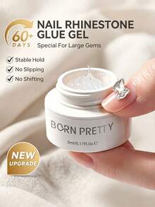 BORN PRETTY 5ml Extra Thick Rhinestone Gel, High Transparency Non-Yellowing UV LED Gel, Suitable For Rhinestone Adhesion DIY Nail Art Supplies - 5ml - View 4