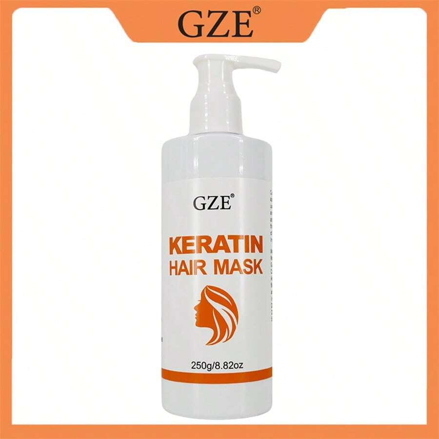 GZE角蛋白发膜,减少分叉,抚平毛躁,深层滋润,热保护,防止断裂,抚平毛躁,定型卷发,保护发色 - 白色 - 查看 1