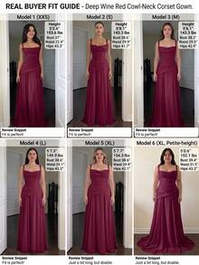 優雅無袖方領長款伴娘禮服婚禮穿搭 - 玫瑰紅 - 查看 8