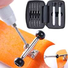 1 Set Repair Kit (2 Screw Handles + 10 Bits) + 1 Repair Base - Multi-Function Finger Skateboard Repair Kit, Adjustable Fixing Clamp Base For Fingertip Skateboard Maintenance + Portable Mini Screwdriver Set, Fingertip Skateboard Assembly & Maintenance Accessory Tool Kit - Black - View 2