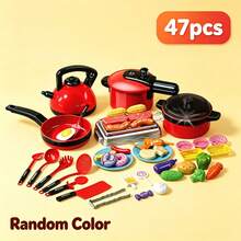 11/23/47/51/69pcs Mini Kids Kitchen Pretend Play Toy Set, Cuttable Fruit & Vegetable Realistic Food, Includes Cookware & Tableware, Holiday Birthday Gift, Educational Toy For Boys & Girls 3+ - Multicolor - View 10