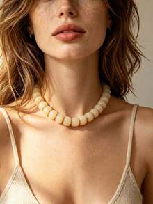 Collar de cuentas de resina multicolor estilo boho para mujer, joyería de verano para playa y vacaciones - Multicolor - Ver 10