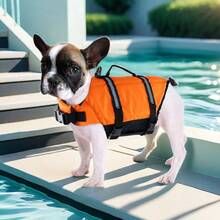 Pet Swimming Life Vest, Made Of Smooth, Buoyant Nylon, Suitable For Puppies, Surfing, And Letting Your Pet Play Freely In The Water And Sea. - Orange - View 9