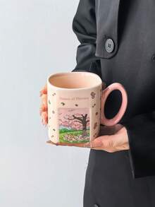 1 buah Mug Keramik Persegi Motif Kartun Lucu dan Menyembuhkan, Gaya Ins Kreatif dengan Desain Jendela Berongga untuk Kopi, Cangkir Sarapan, Cangkir Teh Sore, Hadiah Unik yang Sangat Menarik, Aman untuk Microwave dan Mesin Pencuci Piring - MultiWarna - View 14