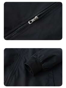 Men's Spring/Autumn Baseball Jacket & Cargo Pants Set - Black - View 7