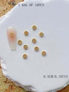 1 Pack Nail Art Alloy Decor Oval Spiral Metal 3D Embellishment - Multicolor - View 10