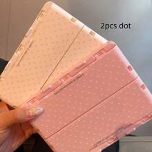 1/2pcs Cute Polka Dot Foldable Desktop Storage Baskets, Stackable Plastic Desktop Storage Buckets With Handles, Multi-Functional Stationery Cosmetics Small Card Storage Boxes, Suitable For Bedroom Office Fan Merchandise - A - View 9