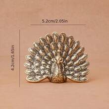 Vintage Brass Peacock Figurine - Sturdy, Exquisite Craftsmanship, Brings Prosperity And Good Luck - Perfect For Car Dashboard Or Office Desk Decor - one-size - View 6