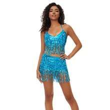 New Belly Dance Costume Set, Sequin Tassel Dance Dress, Stage Performance Competition Outfit, Dance Accessories - Multicolor - View 36