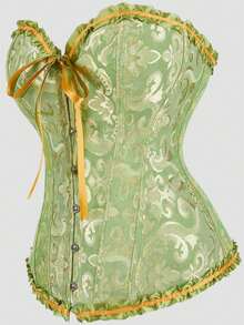 Women's Plus Size Court Style Corset Top, Waist-Cinching Body-Shaping Bustier, Sexy Jacquard Vintage Corset Top, Suitable For Wedding, Party, Halloween Costume, Role Play - Multicolor - View 22