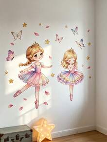 Stiker Dinding Gadis Balerina untuk Rumah, Ruang Tamu, Kamar Tidur, Studio Tari, Dekorasi Dinding Latar Belakang, Stiker Dinding Perekat Sendiri - MultiWarna - View 4