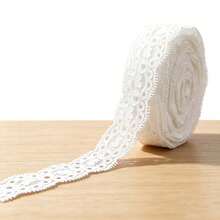 5/10 Yards White Elastic Lace Trim, 2.6cm Floral Elastic Lace Ribbon, Suitable For Clothing Sewing, Wedding Dress, Handmade Decoration And Handmade Accessories - TX366 - View 9