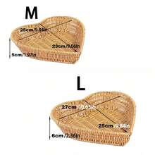 3pcs/2pcs/1pc Wicker Heart-Shaped Trays, Kitchen Serving Platters, Storage Baskets, Fries Basket, Fruit Plate, Snack Tray, Salad Plate, Bread Basket, Decorative Platters For Home, Living Room, Kitchen, Dining Room - Yellow - View 12