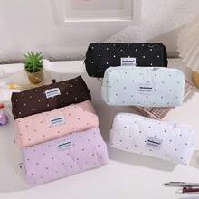 1 Buah Tas Alat Tulis Motif Polkadot Gaya Korea, Kotak Pensil Polos Motif Polkadot Sederhana, Tas Alat Tulis Praktis untuk Pelajar, Cocok untuk Kantor dan Belajar, Tempat Penyimpanan Pensil dan Pulpen - beraneka warna - View 10