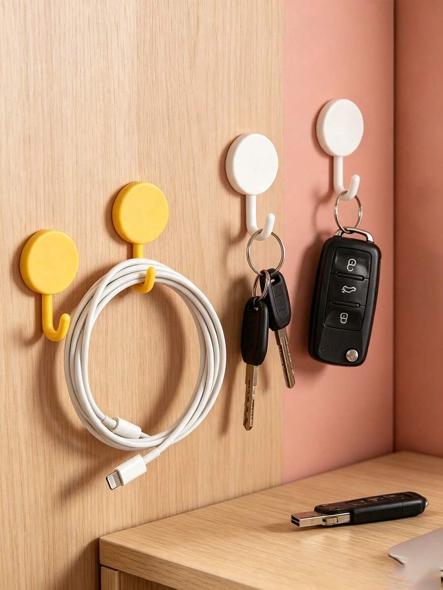 Fashionable Wall Hooks, Easy To Stick, No Drilling Required. They Are Securely Installed, Suitable For Use In Kitchen And Bathroom, With Multiple Uses, Can Be Used As Practical Clothes Hangers, Multi-Functional Hooks. - View 1