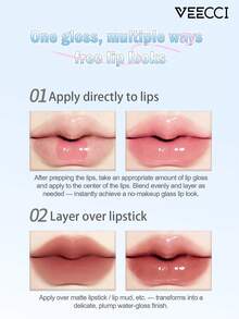 VEECCI Glowing Moisturizing Lip Balm, Long-Lasting Natural Shine, Mirror-Like Glossy Hydration, Watery Highlight Lip Balm, Perfect For Makeup Beginners - #L01 Nude Smoky Pink - View 9