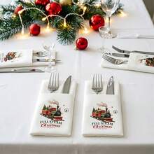 Christmas Party Western Dinner Tabletop Decor Disposable Napkins Christmas Cutlery Set XMAS Navada 2027 New Year For Home Christmas Decoration Merry Christmas - View 2