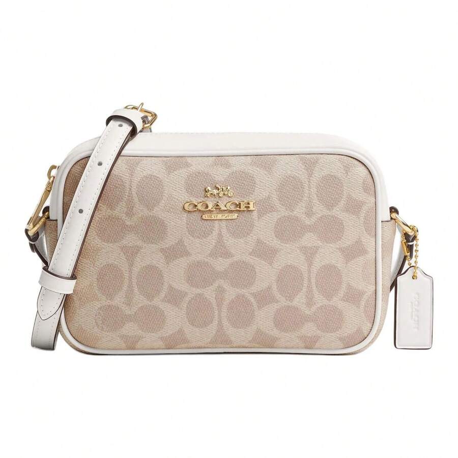 COACH Jamie 20 Adjustable Strap Zipper Closure Faux Leather Camera Bag ...