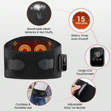 Wireless Heating Pad With Massage Function, Waist Massage Support Belt, Adjustable Straps, 3 Temperature Levels, Auto Timer, Suitable For Back Care, Provides Relief And Support, Perfect As Birthday Gift For Men And Women, Portable Back Massager, USB Rechargeable, Suitable For Mom, Dad And Elderly - View 10
