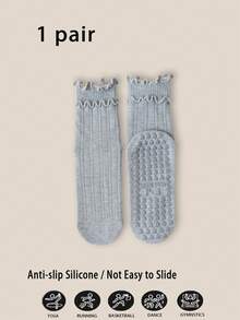 1/3/5/6 Pairs Women's Non-Slip Pilates Socks, Elegant Double-Layer Ruffle Design, Unique Custom Silicone Grip Sole, Suitable For Pilates, Yoga, Gym, Aerobics, Dance, Gift-Giving, All-Season - Multicolor - View 11