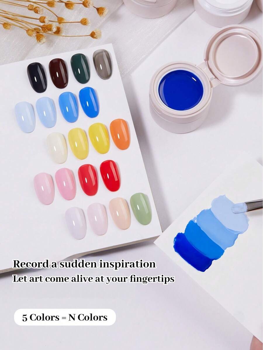 BAOSHIMAN Boshiman 3-Primary Color Basic Gel Nail Polish, 3-In-1 All-Purpose Painting Gel, Super Brightening, Professional Nail Salon Use, Colorful - Multicolor - View 1