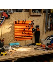 100-Slot Wall-Mounted Bit Storage Rack, Hex Bit Holder Compatible With 6.3mm Bits, Screwdriver Tool Organizer For Home Garage - A - View 4