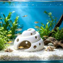 1件螺旋貝殼魚缸躲藏洞穴，水族景觀裝飾，小型熱帶魚躲藏與繁殖庇護所，淡水魚缸裝飾品 - A - 查看 4