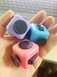 1pc Stress Relief Dice, Used For Relieving Anxiety And Focusing Attention, Plastic Material, Relaxing Body And Mind, Anti-Stress Magic Cube Gift (Random Color) - Multicolor - View 10