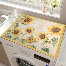 1pc Sunflower Floral Pattern Absorbent Drying Mat, Kitchen Decor Coffee Machine Mat, Laundry Room Accessory Handmade Coffee Pot Drip Tray, Kitchen Floor Mat, Dining Table Mat, Kitchen Countertop Dish Drying Mat, Breakfast Mat, Heat-Resistant Drip Tray With Non-Slip Pad, Diatomaceous Earth Drip Tray, Stain Hiding, Super Absorbent Kitchen Drip Tray, Easy To Clean Dish Rack Mat, Perfect For Kitchen, Dining Table, Coffee Shop, Bar, Holiday, Party, Home Decor, Holiday Gift - Multicolor - View 11