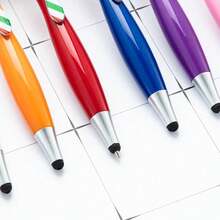 Cute Doll Smiling Face Rainbow Bowtie Ballpoint Pen, Multi-Color Touch Screen Pen, Creative Office & Study Gift, Random Color - A - View 7