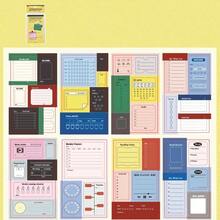 Schedule Tracking Stickers, Writable Daily Planner Stickers, Multi-Color Lined Memo Calendar Labels, Suitable For Daily Schedule Organization, Bullet Journal, DIY Photo Album, Office And Student Stationery Accessories - Reusable Sticker Book - View 10