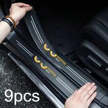 4pcs Car Interior Stickers Sports Car Door Sill Protector Laser Welcome Light Pedal Universal Laser Door Sill Strip - A-laser - View 1