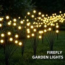1pc 6LED/8LED/10LED Solar Firefly Ground Light, Outdoor Waterproof Landscape Pathway Light, Suitable For Lawn, Backyard, Patio, Holiday, Wedding, Party Decoration - Black - View 4