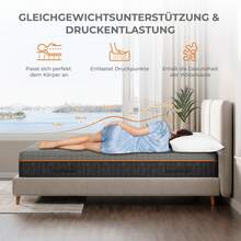 Uliyati 7-Zonen Kaltschaummatratze H3 Memory Foam mit Atmungsaktivem Bezug für Kühlen Schlaf und Druckentlastung, Öko-Tex Zertifiziert, 26 cm Höhe - Grau - Übersicht 3
