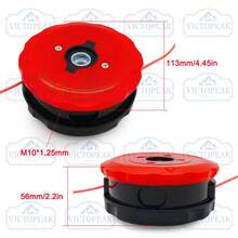 1pc 113mm Diameter M10*1.25mm Left-Hand Thread Automatic Wire Feed Anti-Impact Easy Replacement High-Strength Engineering Plastic Red Cap Trimmer Head, Universal Lawn Mower Accessory For Yard, Mountain, Land Clearing, All-Season Garden Weeding - Grass Head (Italian Red Base) - View 10