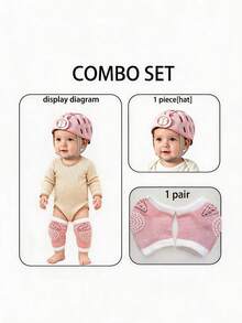 2pcs/Set Baby Anti-Fall Hat + Knee Pads, Baby Crawling & Walking Set, Cartoon Animal Style With Anti-Slip Knee Pads, Anti-Collision Toddler Protective Set, Suitable For Crawling, Walking And Playing In Multiple Scenarios - Baby Anti-fall Helmet + Knee Pads - View 8