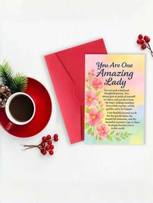 OBOVAY 1pc You Are One Amazing Lady Greeting Card For Her Appreciation Thank You Card Perfect Gift For Mom Sister Friend Express Kindness And Warmth On Special Occasions - View 3