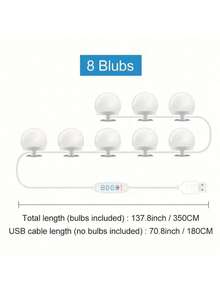 1 buah Lampu Strip Rias dengan Kecerahan yang Dapat Diatur, Lampu Rias Bertenaga USB dengan 3 Mode Warna (Putih/Hangat/Netral), Pencahayaan Rias Tanpa Bayangan untuk Ruang Ganti, Meja Rias, Siaran Langsung, Cocok untuk Bar, Rumah, dan Tempat Hiburan - Lampu depan bertenaga USB - View 10