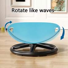 360-Degree Rotating Sensory Chair Suitable For - Oval Egg-Shell Design With Ergonomic Textured Surface, Durable Plastic, Anti-Slip Base & Cushion For Balance Training, Core Strength, For Office Focus & Rehab Chair - Blue - View 3