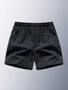 1pc Men's Elastic Gym Shorts, Suitable For Running, Training, Fitness, Basketball, Spring/Summer Black Sports - Black - View 6