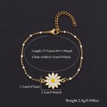 1pc New Classic Daisy Golden Stainless Steel Chain Bracelets For Women - Daisy - View 2
