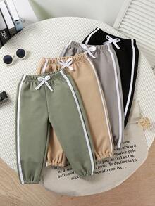 Bhchntiy Baby Boy Autumn/Winter New Waffle Knit Solid Color Casual Fashion Long Pants - Multicolor - View 1